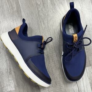 Clarks Soopasft Womens Navy Canvas Lace Up Lifestyle Sneakers Shoes Size 7 1/2